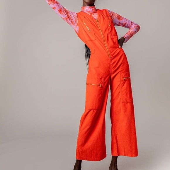 Rachel Antonoff Mickey Hot Orange Jumpsuit - Picture 3 of 12